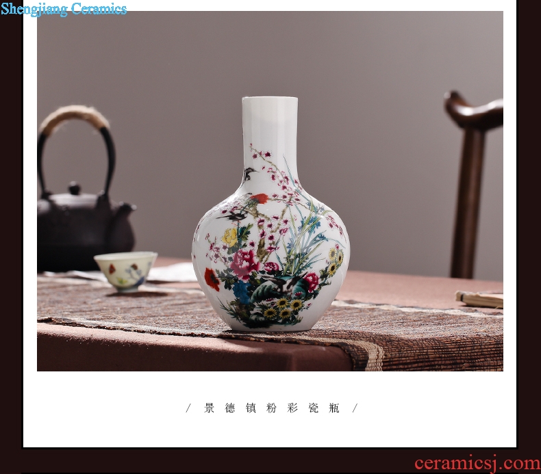 Contracted sitting room packages mailed jingdezhen porcelain vase famille rose porcelain vase modern fashionable household decoration decoration