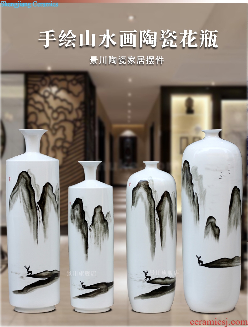 Jingdezhen ceramic hand-painted landscape floor vase 60 cm the sitting room is the study of modern and fresh simple flower arranging furnishing articles