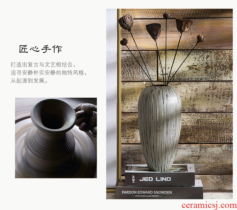 Jingdezhen ceramic vases, TV ark decorations contemporary and contracted sitting room put the dried flower implement desktop home furnishing articles