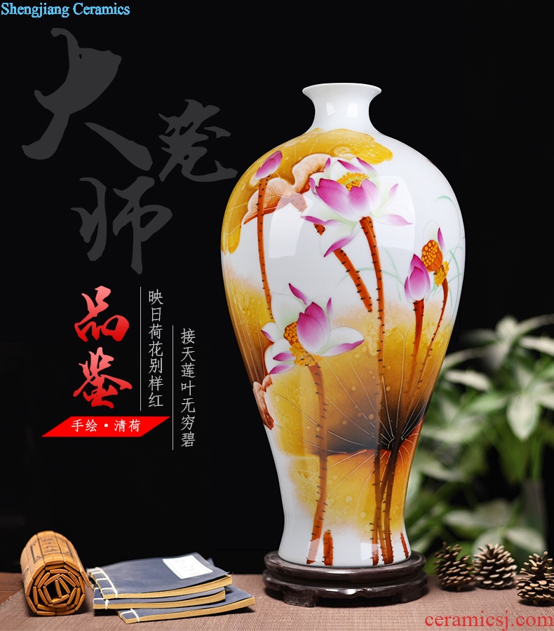 Celebrity famous jingdezhen ceramics powder enamel porcelain vase hand-painted home sitting room adornment handicraft furnishing articles