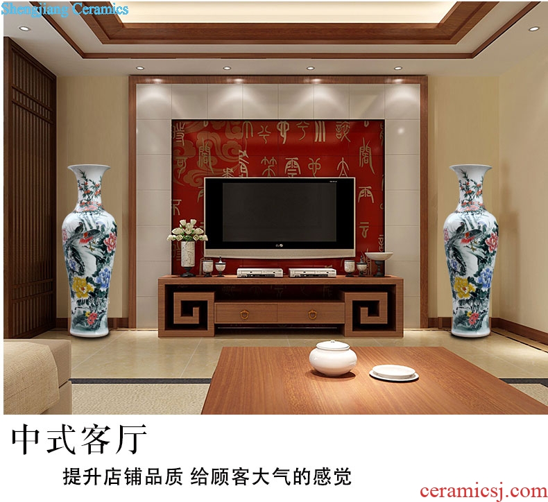 Hand-painted golden pheasant big porcelain vase of porcelain of jingdezhen ceramics vase landed the modern living room large hotel furnishing articles