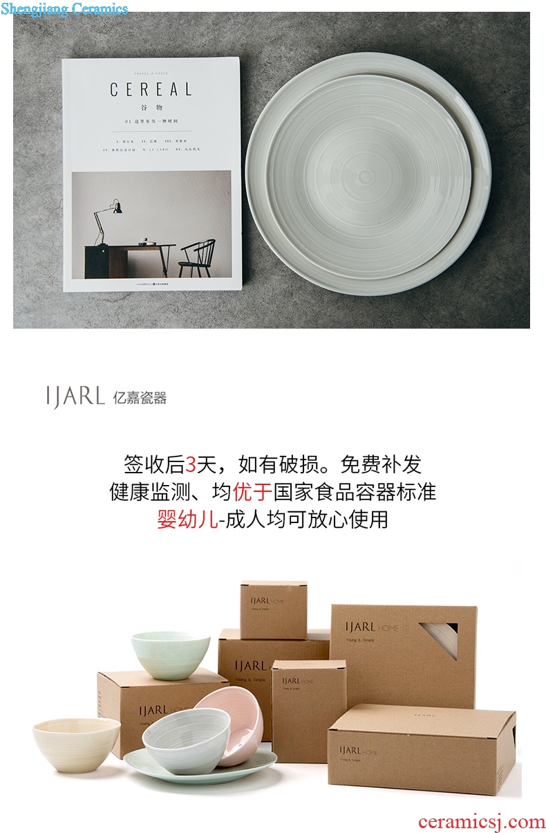 Ijarl million jia household contracted western-style ceramic plate round pasta flat plate beefsteak vic beach