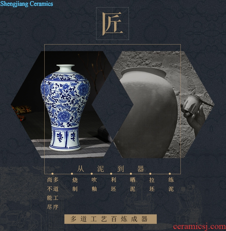Blue and white porcelain of jingdezhen ceramics vase decoration new Chinese style household the sitting room porch decoration decoration furnishing articles