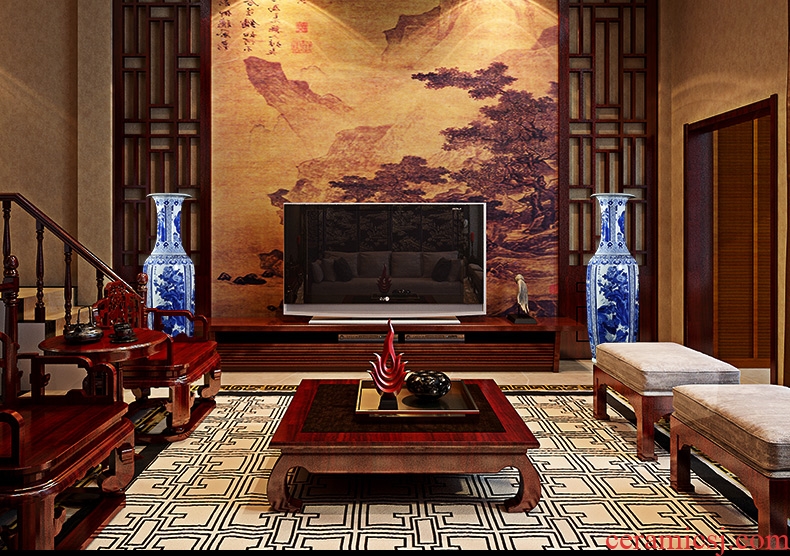 Jingdezhen ceramics hand-painted porcelain of 1.6 meters of large vase hotel lobby sitting room adornment is placed