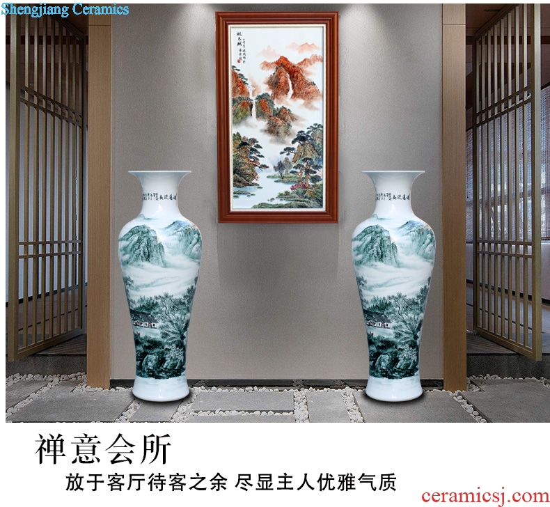 Jingdezhen ceramics hand-painted enjoy a long history of landscape painting of large vase home sitting room place opening gifts