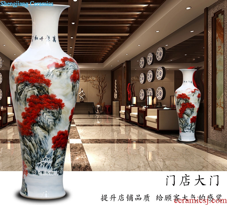 Jingdezhen ceramics antique hand-painted youligong flower arranging big vase home sitting room ground adornment furnishing articles