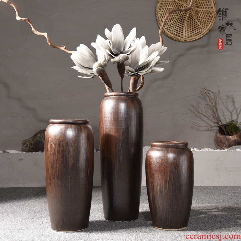Ground vase large antique dry plug simulation flower POTS Chinese style restoring ancient ways is the sitting room porch place jingdezhen ceramics
