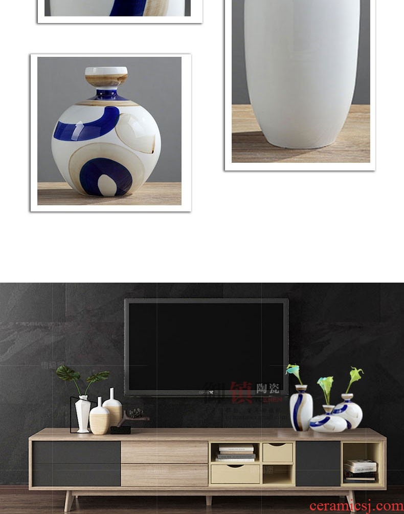 Jane's northern wind jingdezhen ceramics vases, flower arrangement, wine cabinet TV ark the sitting room porch household soft adornment