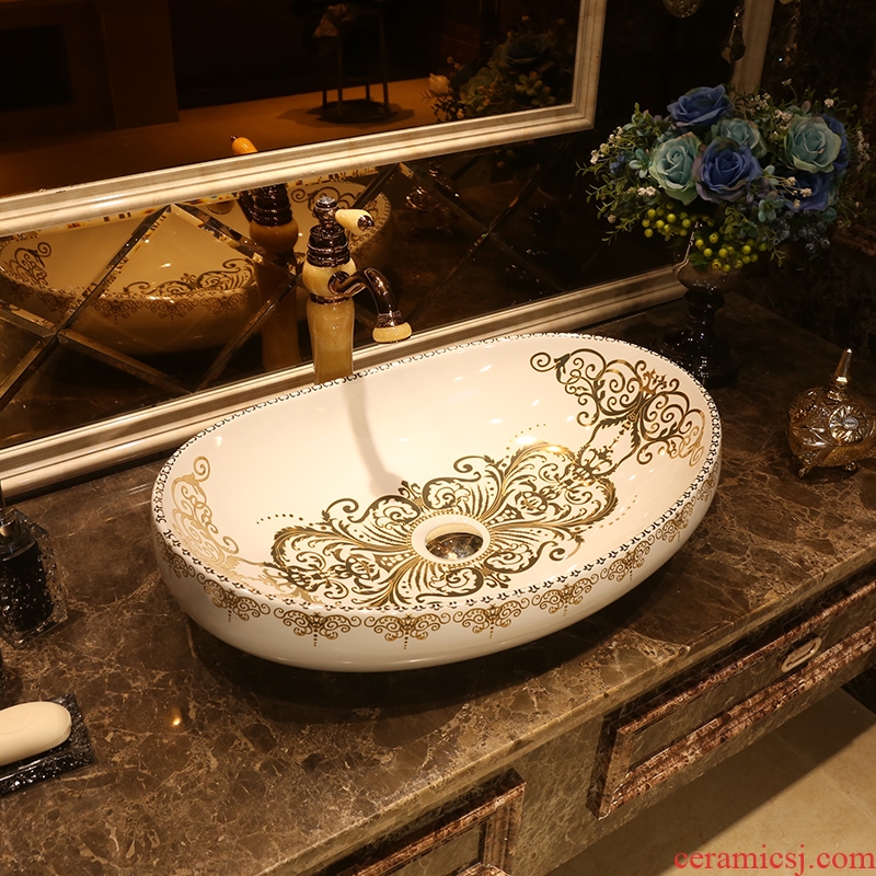 JingYan European stage basin to jingdezhen ceramic lavatory toilet stage basin art basin on the sink