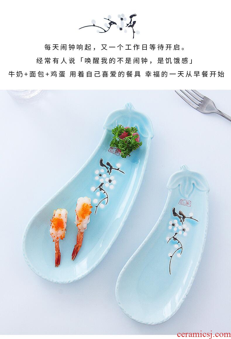 Ceramic plate creative contracted household 0 cute the irregular loading plate breakfast dish of Japanese dishes