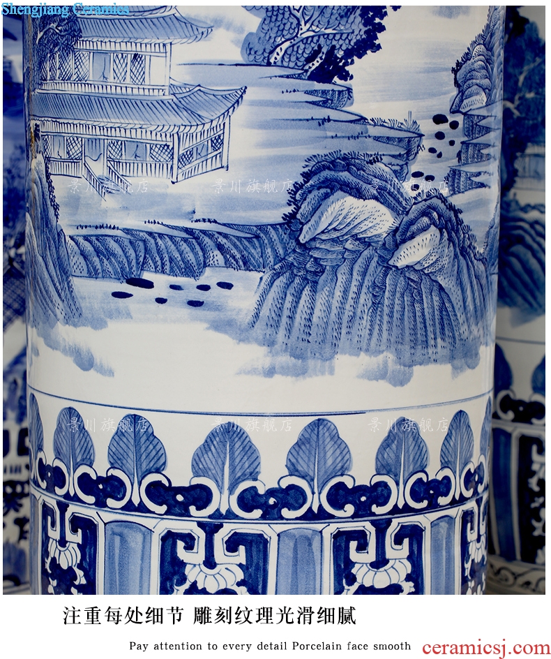 Blue and white porcelain of jingdezhen hand-painted splendid sunvo sitting room adornment porcelain vase of large hotel furnishing articles with a gift