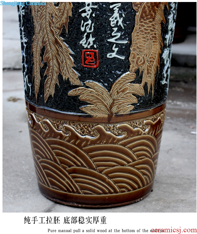 Jingdezhen ceramic sitting room of large vase household wine marktplatz handicraftsmen archaize large carving furnishing articles