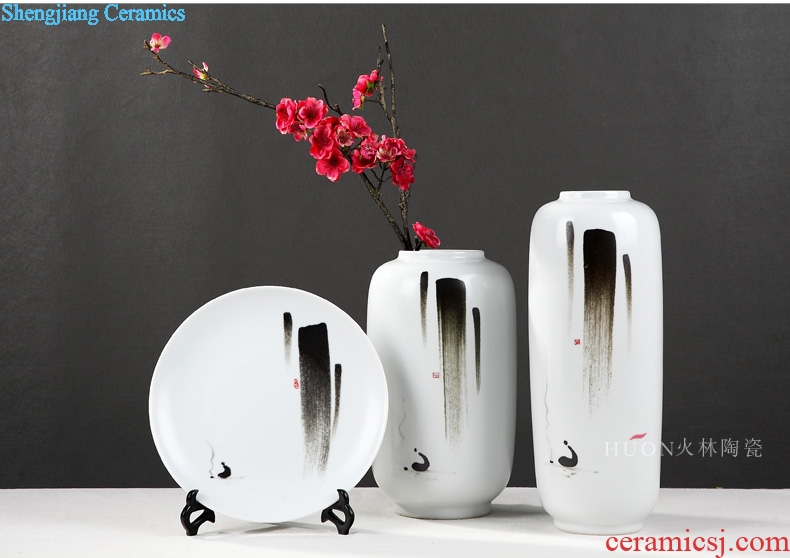 New Chinese zen vase furnishing articles ceramic decoration simple porch home sitting room TV ark flower arranging flowers