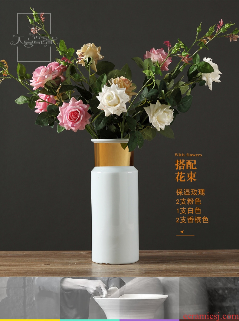 Jingdezhen European furnishing articles contracted ceramic creative living room table household adornment flowers planted porcelain vase