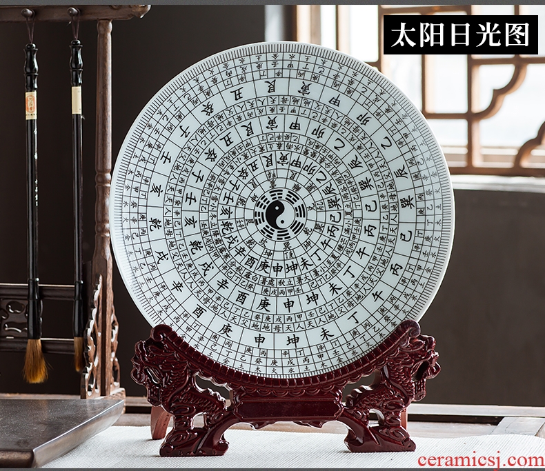 Jingdezhen ceramics furnishing articles hang dish sitting room ark Chinese arts and crafts decoration home decoration plate of town house