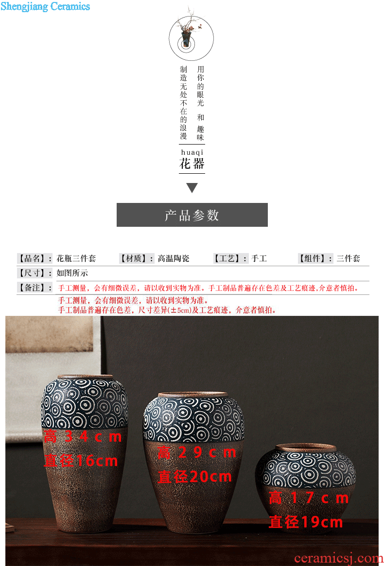 Zen ceramic dried flower vase planting new Chinese style restoring ancient ways of primitive simplicity do old manual coarse clay pottery flowerpot furnishing articles