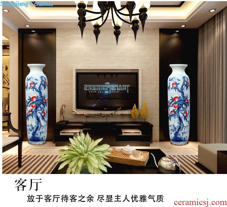 Jingdezhen ceramic hand-painted plum the landing big vase home sitting room place the teacher teacher's day gifts