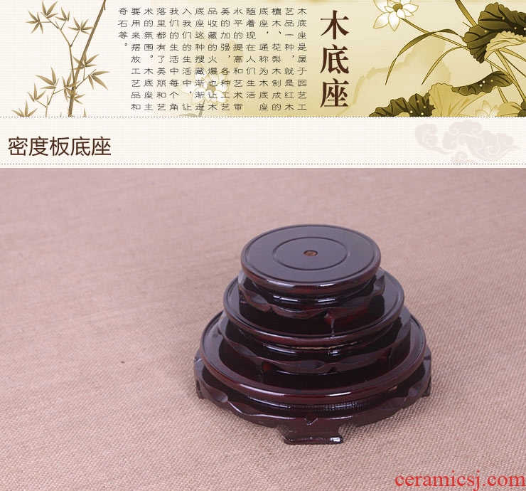 Vase round wooden base bracket ceramic teapot flowerpot of Buddha aquarium decoration plate leading base stents