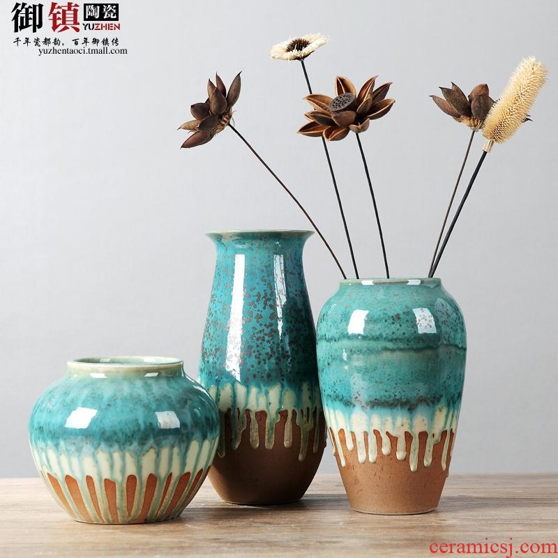 Jingdezhen Nordic contracted and contemporary creative household soft outfit vase three-piece TV ark wine flower arranging, furnishing articles