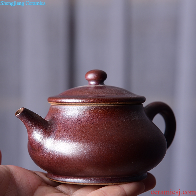 Jingdezhen TaoXiChuan new handmade ceramic flat bulb kung fu tea set of violet arenaceous the teapot