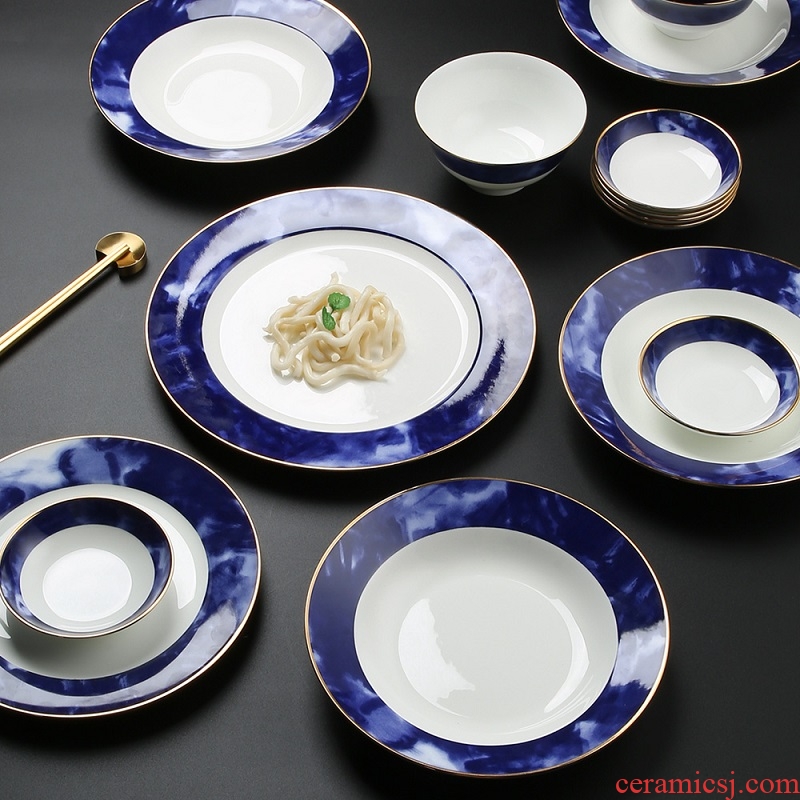 "Godwin zhang" modern bone porcelain tableware suit creative art derivatives jingdezhen bowls plates mountain