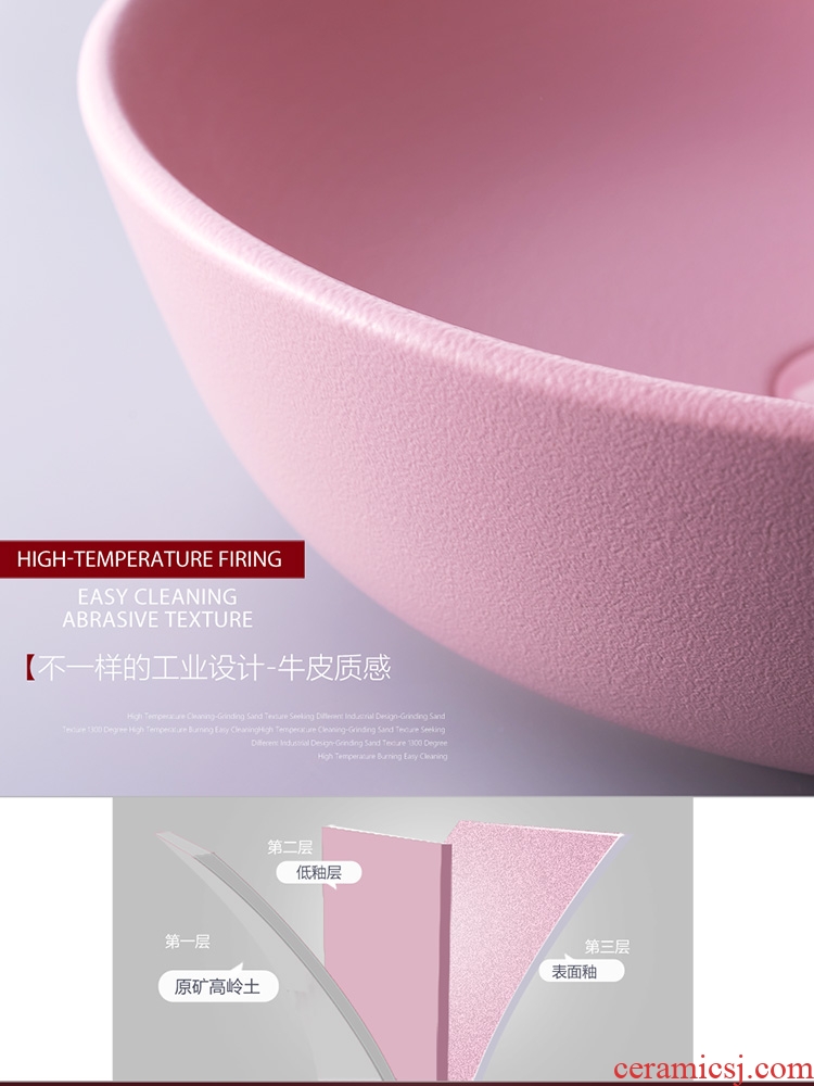 Pink stage basin square art of jingdezhen ceramic household lavatory toilet lavabo simple small bathroom