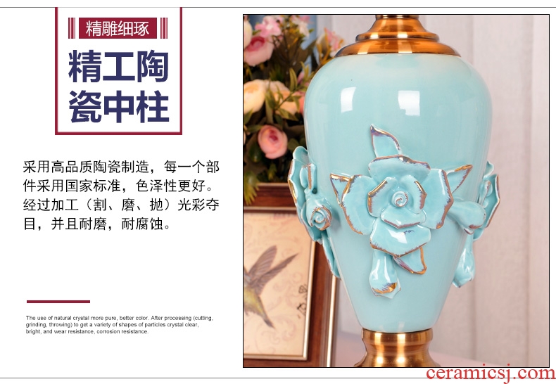 Decorative lamp contemporary and contracted American ceramic warm personality of bedroom the head of a bed warm light romantic home dimming control