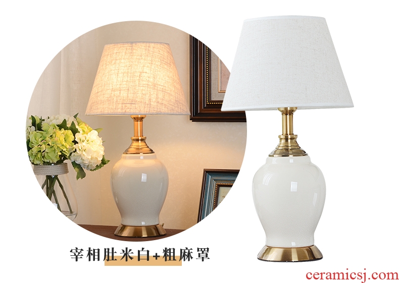 Ceramic lamp household creative contemporary and contracted romantic warmth of bedroom the head of a bed the American sitting room adornment lamps and lanterns