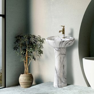 Pillar lavatory small family, creative household contracted ceramic marble balcony toilet lavabo console