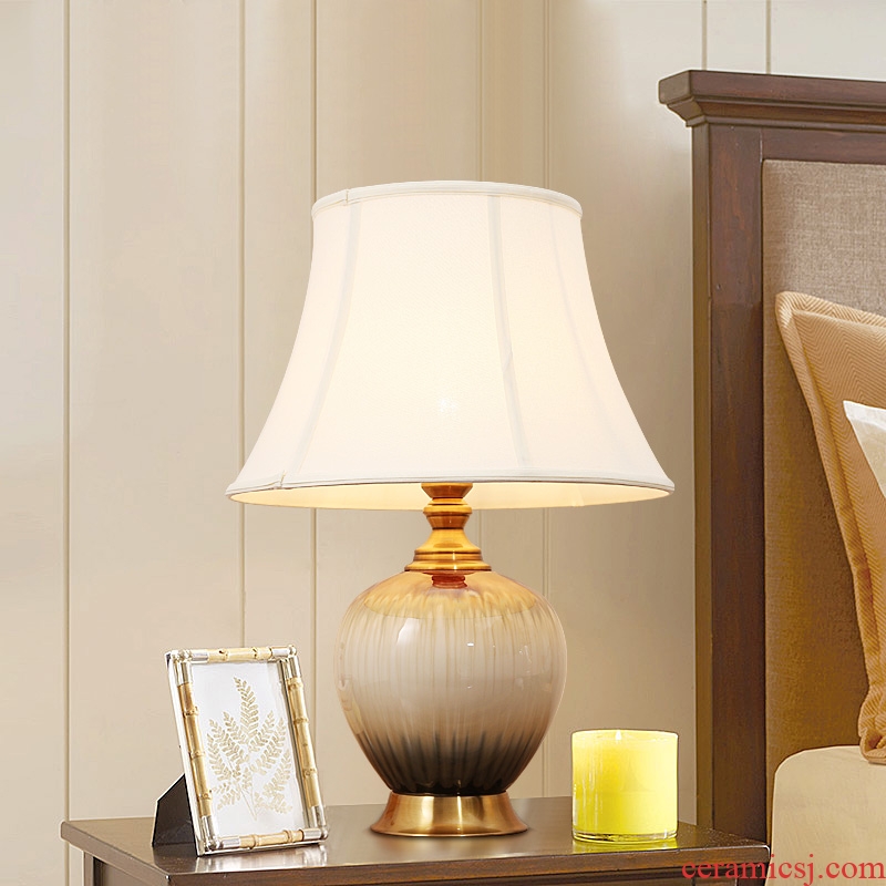 American contracted desk lamp of bedroom the head of a bed home sitting room creative romance ceramic married home decoration lamp