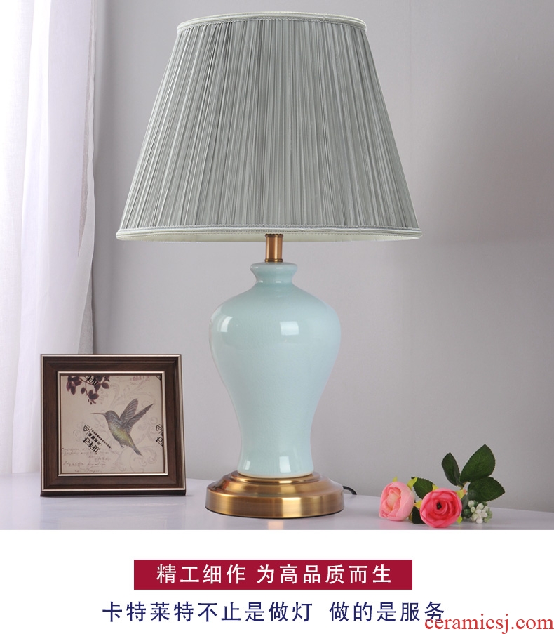 American ceramic table lamp bedroom nightstand marriage room sweet contracted sitting room study individuality creative control