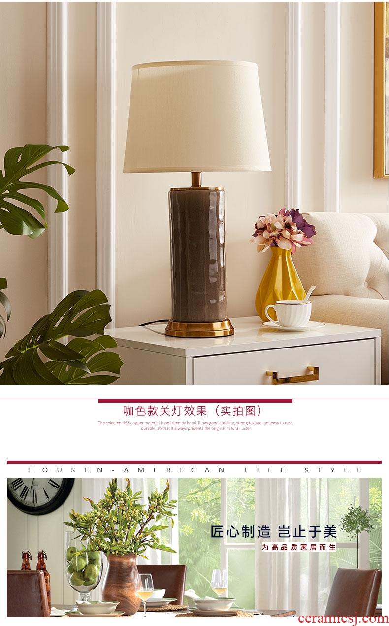 Contracted and contemporary bedroom Nordic bedside lamp light luxury home decoration to the hotel villa example room ceramic table lamps and lanterns
