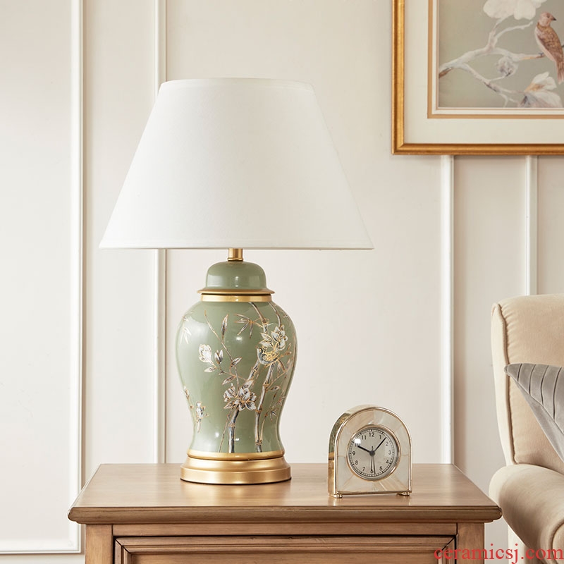 Booking 9.20 HarborHouse bedroom desk lamp bedside lamp hand-painted ceramic flower adornment lamps and lanterns is Allston