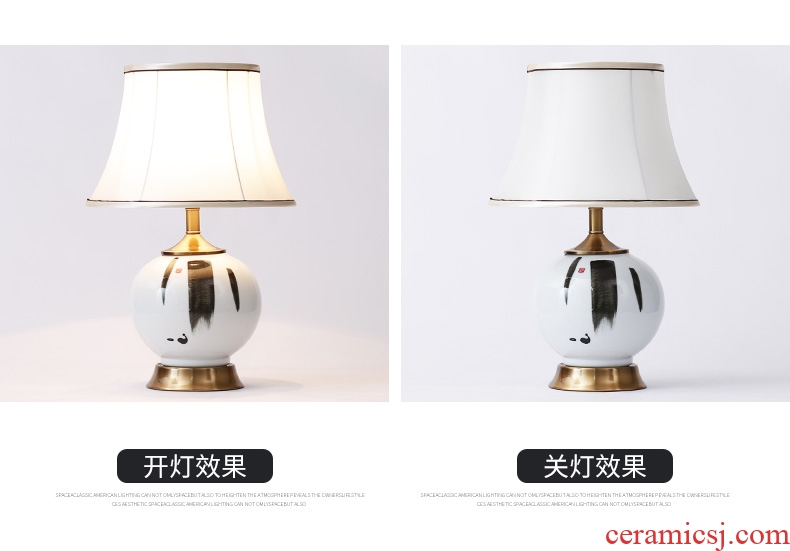 New Chinese style bedroom berth lamp of blue and white porcelain ceramic classical zen restoring ancient ways to decorate the sitting room sofa tea table lamp