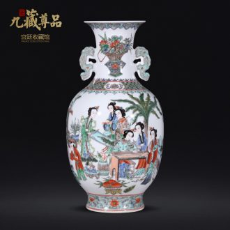 Nine Tibetan Buddha product unique romance longnu statue of Chinese antique hand-painted vases furnishing articles of jingdezhen ceramics decoration