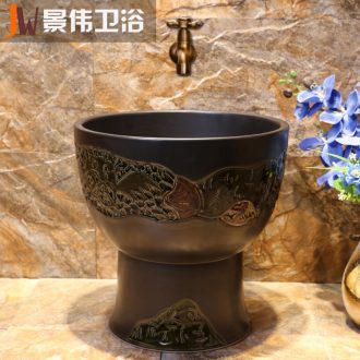 JingWei jingdezhen ceramic art sculpture mop pool retro mop pool toilet household cleaning mop pool