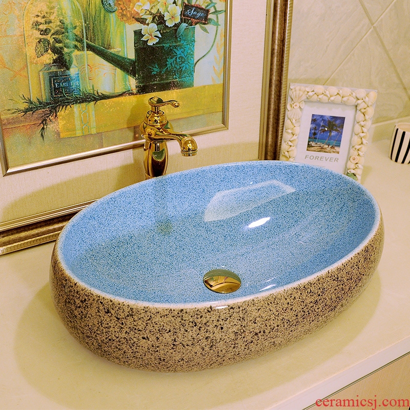 Lavabo stage basin more oval ceramic art basin lavatory basin bathroom toilet jade