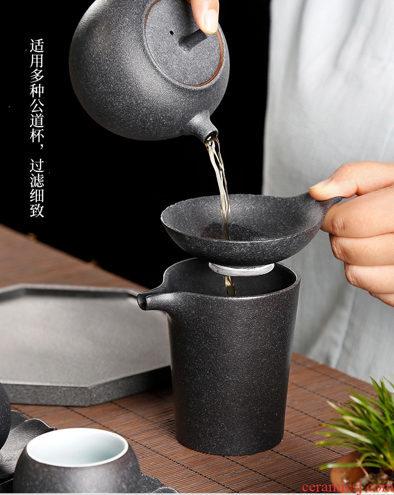 Chrysanthemum patterns coarse pottery sharply stone glaze slip through the tea strainer kunfu tea tea tea ware ceramic tea ware