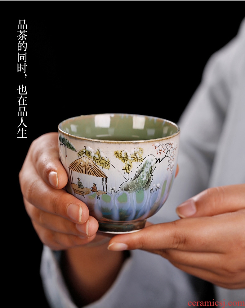 Chrysanthemum patterns of jingdezhen kiln hand-painted learning master cup single cup ceramics from the individual cups of tea cups