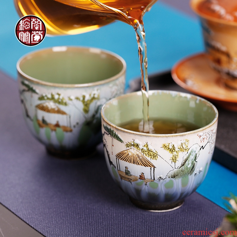 Chrysanthemum patterns of jingdezhen kiln hand-painted learning master cup single cup ceramics from the individual cups of tea cups