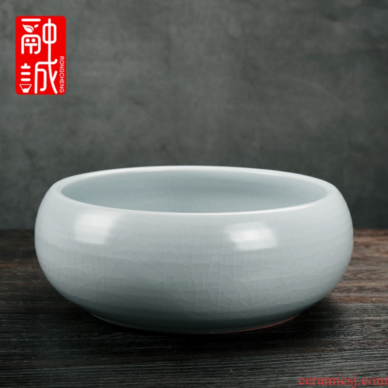 Melting cheng azure your kiln tea to wash the ceramic large writing brush washer water jar wash cup bowl on your porcelain wash tea accessories