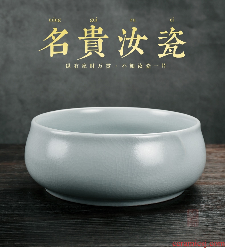 Melting cheng azure your kiln tea to wash the ceramic large writing brush washer water jar wash cup bowl on your porcelain wash tea accessories