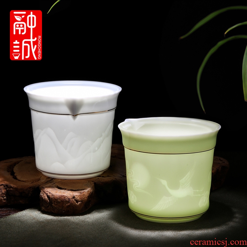 Melts if celadon graven images ceramics fair mug kung fu tea tea tea sea points large male zero with a cup of tea