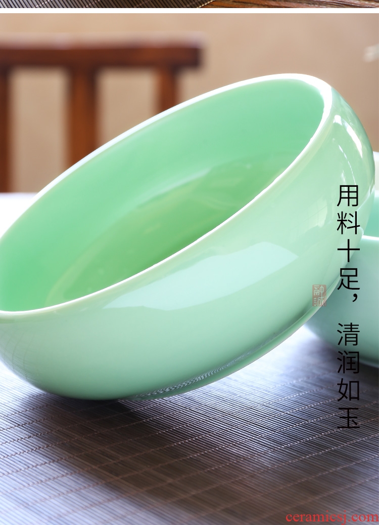 Melts if wash the ceramic tea set large 8 "longquan celadon tea writing brush washer wash water jar tea accessories cup bowl