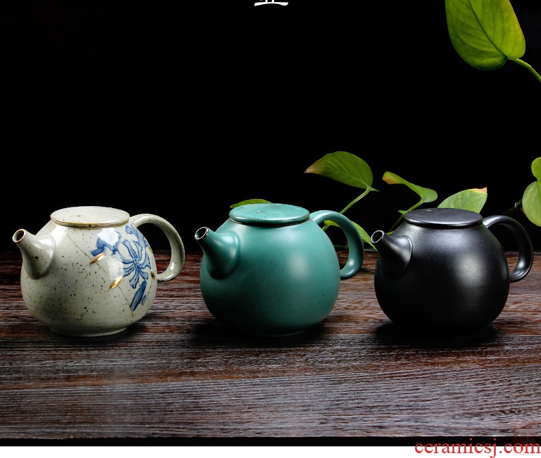 Archaize ceramic teapot girder pot tea ware domestic copper restoring ancient ways is the single pot of tea kettle Japanese kung fu tea set