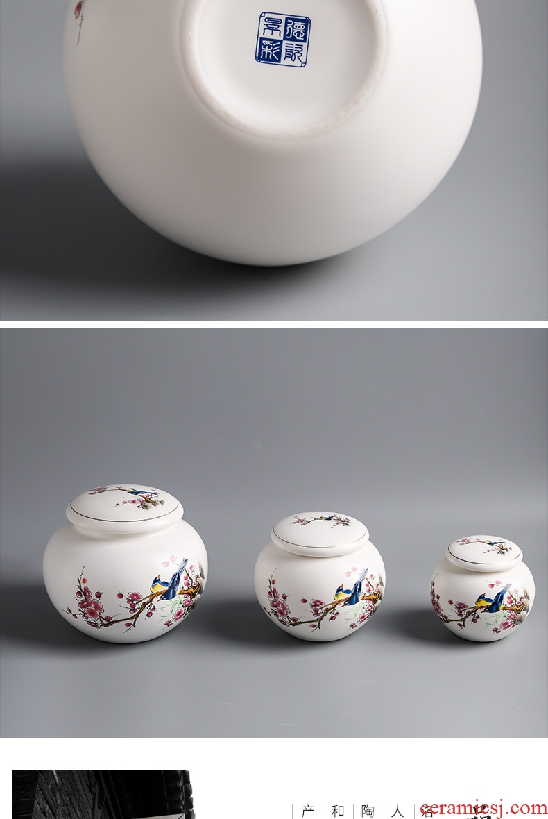 Large and medium size puer tea caddy ceramic POTS storage tanks seal round pot tea box jingdezhen travel box