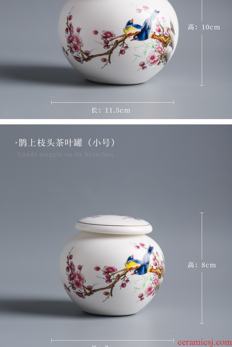 Large and medium size puer tea caddy ceramic POTS storage tanks seal round pot tea box jingdezhen travel box