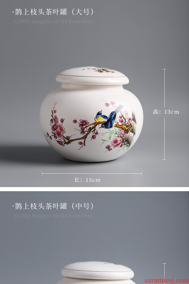 Large and medium size puer tea caddy ceramic POTS storage tanks seal round pot tea box jingdezhen travel box