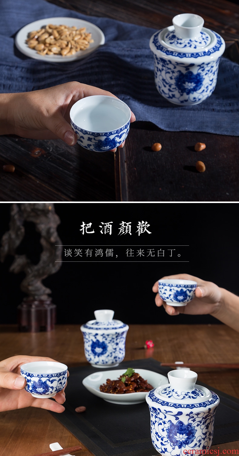 Wine temperature hot hip household Chinese jingdezhen ceramics wine suits wine and rice wine liquor cup hot temperature wine pot