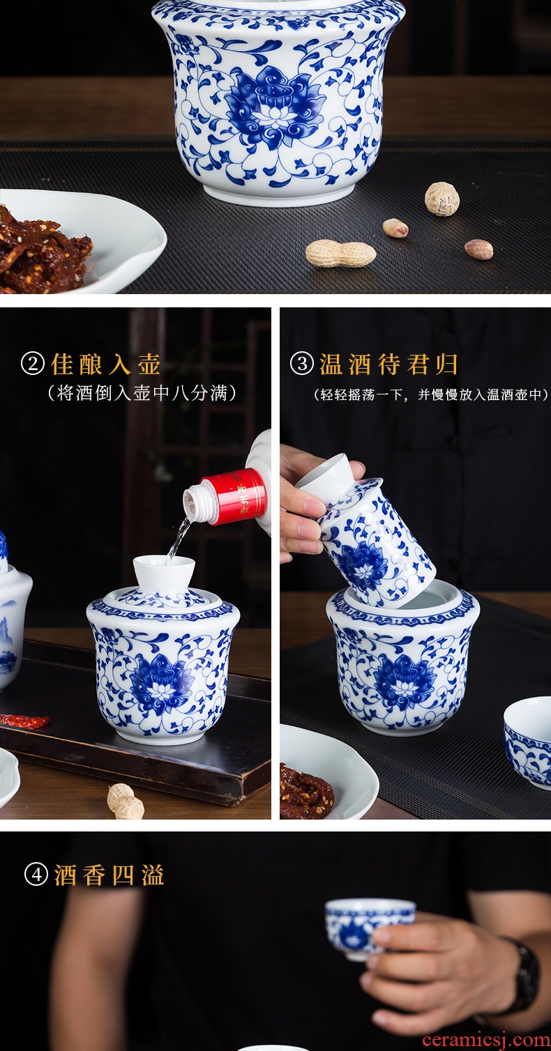 Wine temperature hot hip household Chinese jingdezhen ceramics wine suits wine and rice wine liquor cup hot temperature wine pot